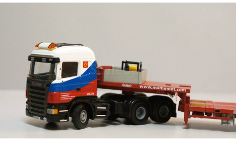 1/50 тягач Scania полуприцеп трал Mammoet редкий, масштабная модель, scale50