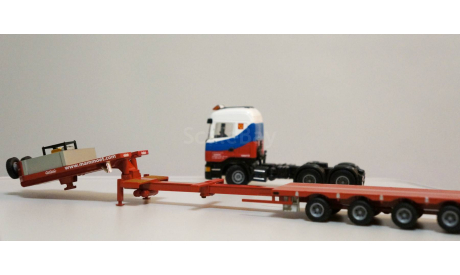 1/50 тягач Scania полуприцеп трал Mammoet редкий, масштабная модель, scale50
