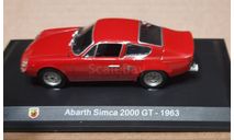ABARTH Simca   2000 GT   1963  красная   (AH-39), масштабная модель, Hachette, scale43