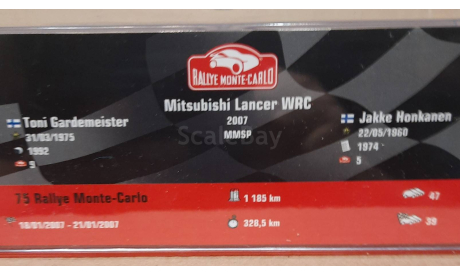 MITSUBISHI  LANCER  WRC  Rallye Monte -Carlo 2007 № 26 ( RMC-18), масштабная модель, Altaya Rally, scale43