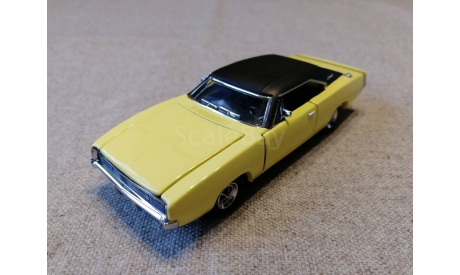 Dodge Charger R/T 1968 yellow (Franklin mint), масштабная модель, 1:43, 1/43