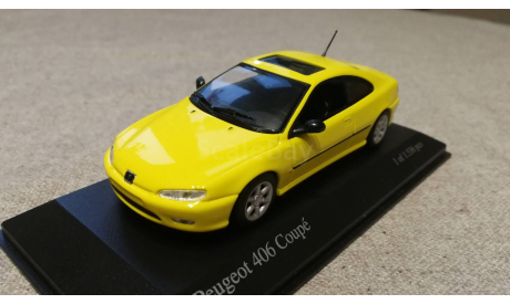 Peugeot 406 Coupe 1996 yellow (Minichamps) 1/43, масштабная модель, scale43