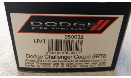 Dodge Challenger SRT8 2008г.(Norev), масштабная модель, scale43