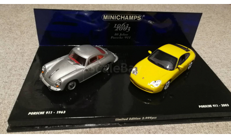 Porsche 356C 1964-65 + Porsche 911 2002 (Minichamps), масштабная модель, scale43