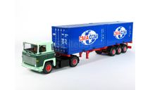 Scania LBT 141 + полуприцеп контейнеровоз, CMA CGM, 1976-1981 - Altaya тягачи мира - 1:43, масштабная модель, scale43