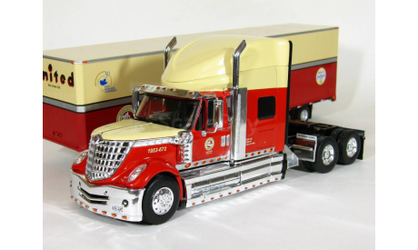 International Lonestar with 56’ Low Roof Sleeper (с низкой крышей) 6x4 + полуприцеп фургон, 2010 - Altaya American Truck - 1:43, масштабная модель, scale43
