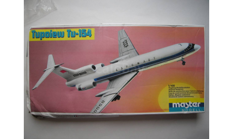 Сборная модель Пассажирский самолет TU-154, Туполев Ту-154 - АЭРОФЛОТ, 1990 - VEB Master Modell - 1:100, сборные модели авиации, VEB Plasticart, scale100