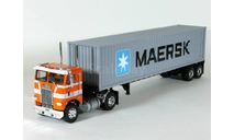 White Freightliner COE + полуприцеп контейнеровоз, MAERSK, 1979 - Altaya American Truck - 1:43, масштабная модель, scale43