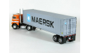 White Freightliner COE + полуприцеп контейнеровоз, MAERSK, 1979 - Altaya American Truck - 1:43, масштабная модель, 1/43