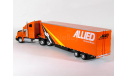 Freightliner FLD112, FLD 112 6x4 + полуприцеп фургон джамбо, 1990 - Altaya American Truck - 1:43, масштабная модель, scale43