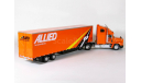 Freightliner FLD112, FLD 112 6x4 + полуприцеп фургон джамбо, 1990 - Altaya American Truck - 1:43, масштабная модель, scale43