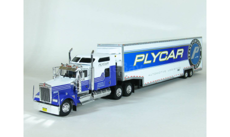 Kenworth W900 6x4 + прицеп фургон джамбо, PLYCAR, 1990 - Altaya American Truck - 1:43, масштабная модель, scale43