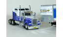 Kenworth W900 6x4 + прицеп фургон джамбо, PLYCAR, 1990 - Altaya American Truck - 1:43, масштабная модель, scale43