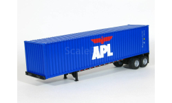 Полуприцеп 2-х осный контейнеровоз, контейнер APL, blue, 1995 - Altaya American Truck - 1:43