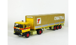 DAF 2800 с полуприцепом бортовой с тентом, yellow, 1973-1987 - Altaya тягачи мира - 1:43