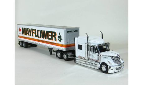 International Lonestar with 56’ Low Roof Sleeper (с низкой крышей) 6x4 + полуприцеп фургон, 2010 - Altaya American Truck - 1:43, масштабная модель, scale43