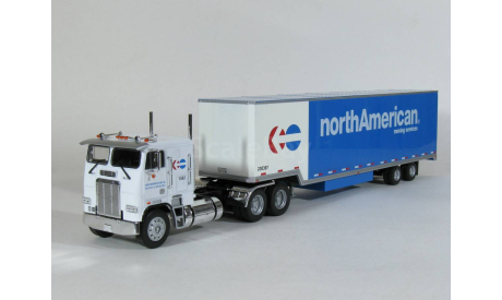 Freightliner FLA 9664 6x4 + полуприцеп фургон джамбо, NorthAmerican, 1985 - Altaya American Truck - 1:43, масштабная модель, scale43