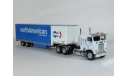 Freightliner FLA 9664 6x4 + полуприцеп фургон джамбо, NorthAmerican, 1985 - Altaya American Truck - 1:43, масштабная модель, scale43