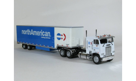 Freightliner FLA 9664 6x4 + полуприцеп фургон джамбо, NorthAmerican, 1985 - Altaya American Truck - 1:43, масштабная модель, scale43