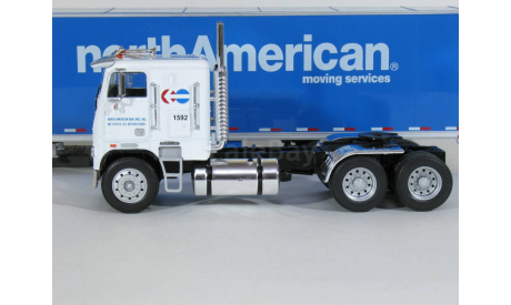Freightliner FLA 9664 6x4 + полуприцеп фургон джамбо, NorthAmerican, 1985 - Altaya American Truck - 1:43, масштабная модель, scale43