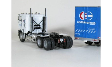 Freightliner FLA 9664 6x4 + полуприцеп фургон джамбо, NorthAmerican, 1985 - Altaya American Truck - 1:43, масштабная модель, scale43