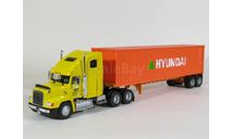 Freightliner FLD 112 6x4 + полуприцеп контейнеровоз, HYUNDAI, 1993 - Altaya American Truck - 1:43, масштабная модель, scale43