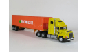 Freightliner FLD 112 6x4 + полуприцеп контейнеровоз, HYUNDAI, 1993 - Altaya American Truck - 1:43, масштабная модель, scale43