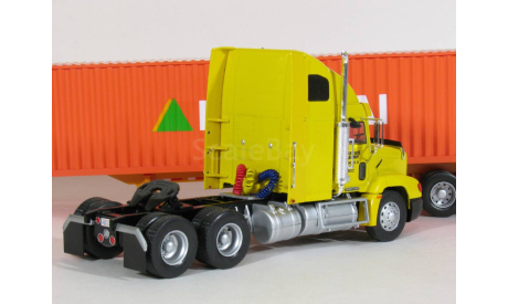 Freightliner FLD 112 6x4 + полуприцеп контейнеровоз, HYUNDAI, 1993 - Altaya American Truck - 1:43, масштабная модель, scale43