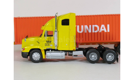 Freightliner FLD 112 6x4 + полуприцеп контейнеровоз, HYUNDAI, 1993 - Altaya American Truck - 1:43, масштабная модель, scale43