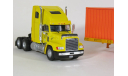 Freightliner FLD 112 6x4 + полуприцеп контейнеровоз, HYUNDAI, 1993 - Altaya American Truck - 1:43, масштабная модель, scale43