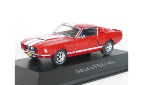 Ford Mustang Shelby GT500, red-white stripes, 1967 - Altaya American Cars - 1:43, масштабная модель, scale43