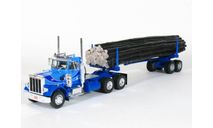 Peterbilt 359 6x4 + полуприцеп лесовоз с бревнами, 1980 - Altaya American Truck - 1:43, масштабная модель, 1/43