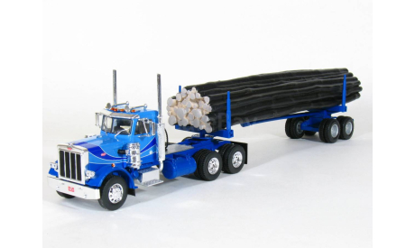 Peterbilt 359 6x4 + полуприцеп лесовоз с бревнами, 1980 - Altaya American Truck - 1:43, масштабная модель, 1/43