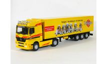 Mercedes-Benz Actros 1843 MK I с полуприцепом фургон рефрижератор, Pedigree, yellow, 1996-2002 - Altaya тягачи мира - 1:43, масштабная модель, scale43