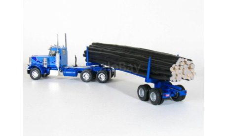 Peterbilt 359 6x4 + полуприцеп лесовоз с бревнами, 1980 - Altaya American Truck - 1:43, масштабная модель, 1/43