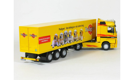 Mercedes-Benz Actros 1843 MK I + полуприцеп фургон рефрижератор, Pedigree, yellow, 1996-2002 - Altaya тягачи мира - 1:43, масштабная модель, scale43
