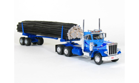 Peterbilt 359 6x4 + полуприцеп лесовоз с бревнами, 1980 - Altaya American Truck - 1:43, масштабная модель, 1/43