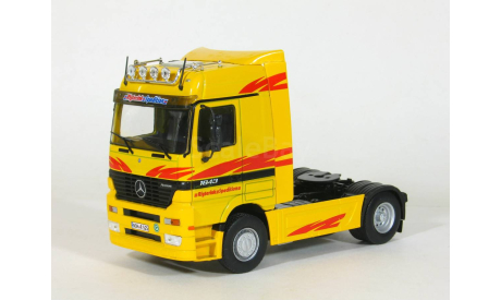 Mercedes-Benz Actros 1843 MK I + полуприцеп фургон рефрижератор, Pedigree, yellow, 1996-2002 - Altaya тягачи мира - 1:43, масштабная модель, scale43