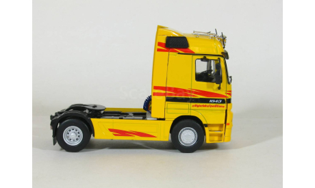 Mercedes-Benz Actros 1843 MK I + полуприцеп фургон рефрижератор, Pedigree, yellow, 1996-2002 - Altaya тягачи мира - 1:43, масштабная модель, scale43