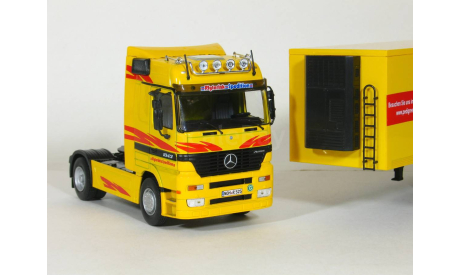 Mercedes-Benz Actros 1843 MK I + полуприцеп фургон рефрижератор, Pedigree, yellow, 1996-2002 - Altaya тягачи мира - 1:43, масштабная модель, scale43