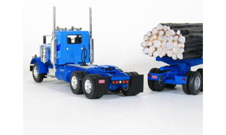 Peterbilt 359 6x4 + полуприцеп лесовоз с бревнами, 1980 - Altaya American Truck - 1:43, масштабная модель, 1/43