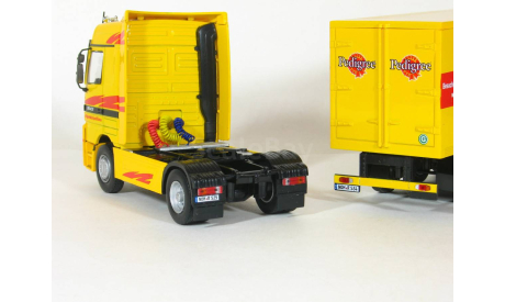Mercedes-Benz Actros 1843 MK I + полуприцеп фургон рефрижератор, Pedigree, yellow, 1996-2002 - Altaya тягачи мира - 1:43, масштабная модель, scale43