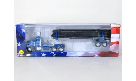 Peterbilt 359 6x4 + полуприцеп лесовоз с бревнами, 1980 - Altaya American Truck - 1:43, масштабная модель, 1/43