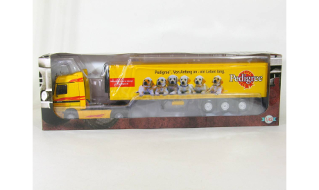 Mercedes-Benz Actros 1843 MK I + полуприцеп фургон рефрижератор, Pedigree, yellow, 1996-2002 - Altaya тягачи мира - 1:43, масштабная модель, scale43