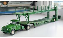 Citroen U55 4x2 + полуприцеп автовоз, green, 1958 - Altaya Camions тягачи мира - 1:43, масштабная модель, scale43, Citroën