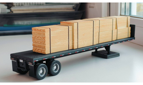 Полуприцеп 2-х осный платформа с досками, 2002 - Altaya American Truck - 1:43, масштабная модель, 1/43, Mack