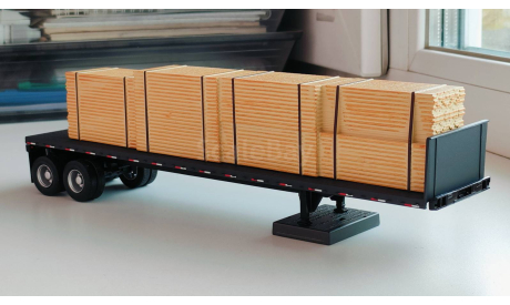 Полуприцеп 2-х осный платформа с досками, 2002 - Altaya American Truck - 1:43, масштабная модель, 1/43, Mack