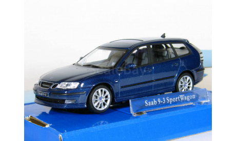 Saab 9-3 Aero Sport Wagon, dark bluegreen met. - Cararama - 1:43, масштабная модель, scale43, Bauer/Cararama/Hongwell