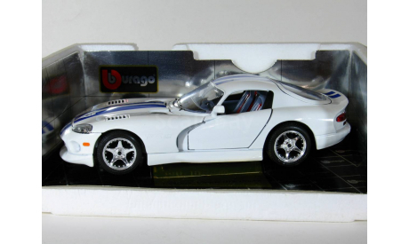 Dodge Viper GTS Coupe, white - Bburago (Made in Italy) - 1:18, масштабная модель, scale18
