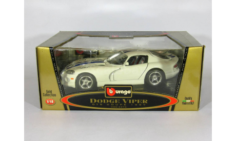 Dodge Viper GTS Coupe, white - Bburago (Made in Italy) - 1:18, масштабная модель, scale18